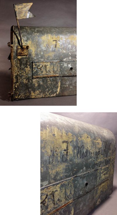 画像1: PAT.1899-1902 "Shabby" Cast Iron U.S.MAIL BOX