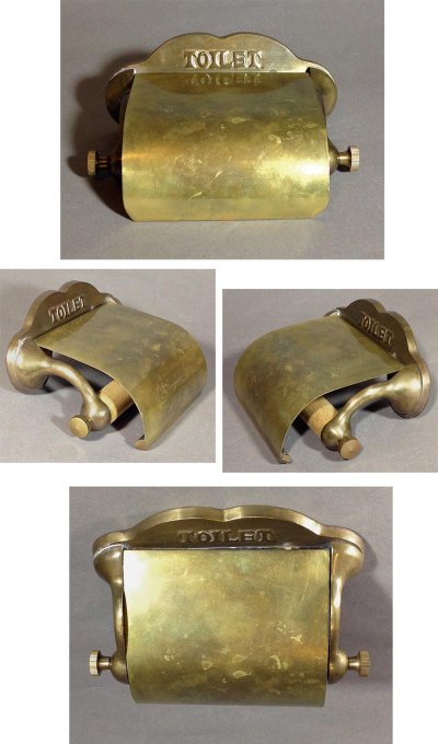 画像1:  1910-1920's "TOILET" Brass Paper Holder