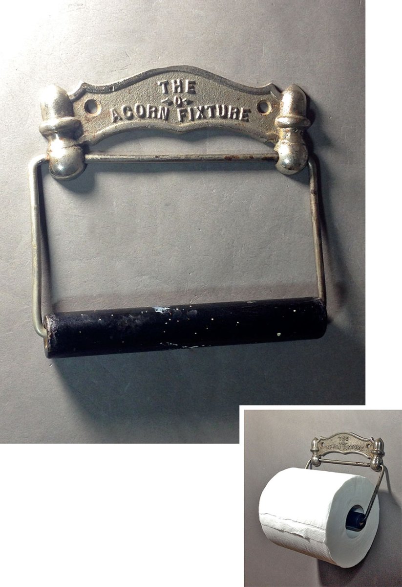 画像1: 1884 N.Y."THE ACORN FIXTURE" Toilet Paper Holder  (1)