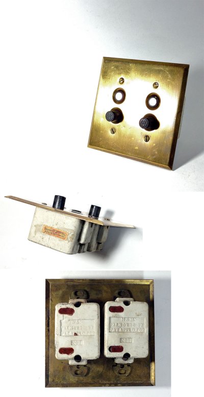 画像1: 1900's 【H&H】Double "Shell "Push button Switches