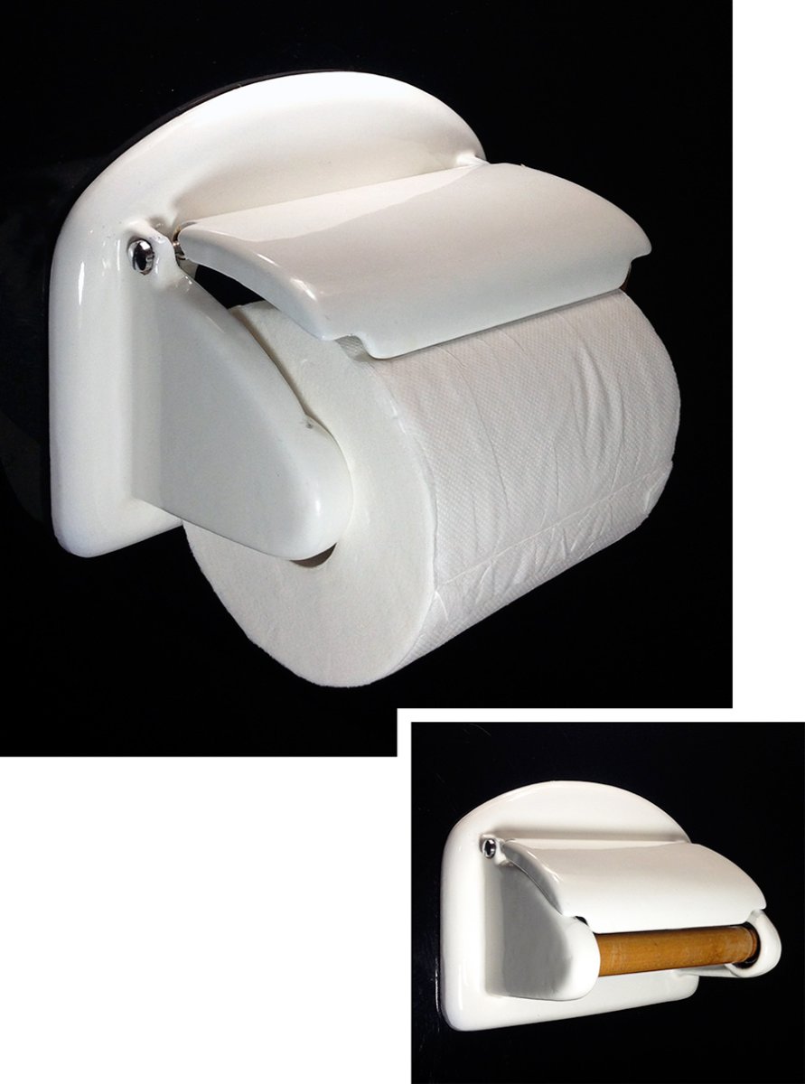 画像1: 1920-30's German-Deco "Cast-Iron" Toilet Paper Holder (1)