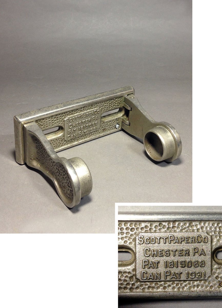 画像1: 1930's "Scott" Cast Iron Toilet Paper Holder (1)