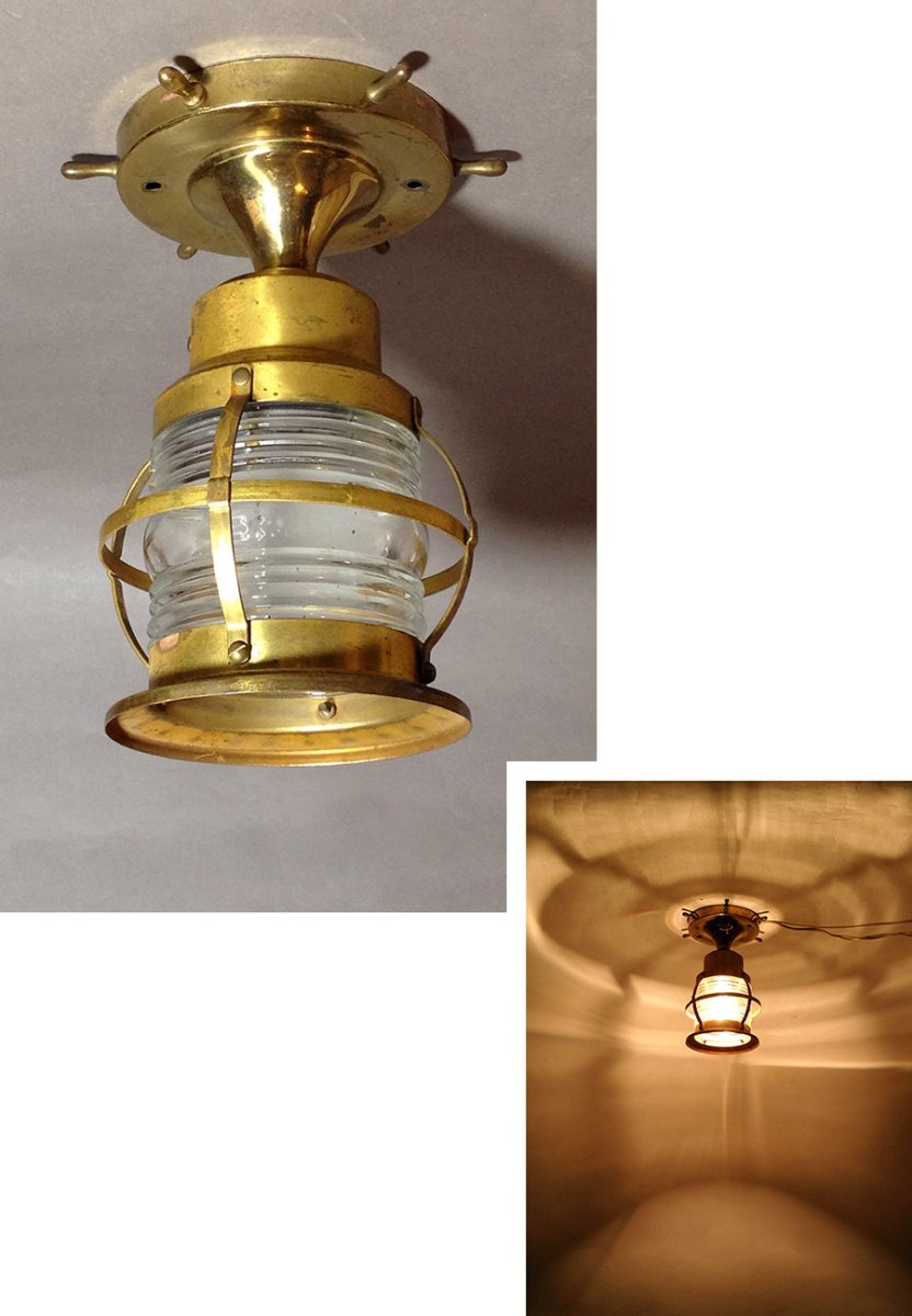 画像1: 1940-50's "Nautical" Caged Porch Lamp (1)