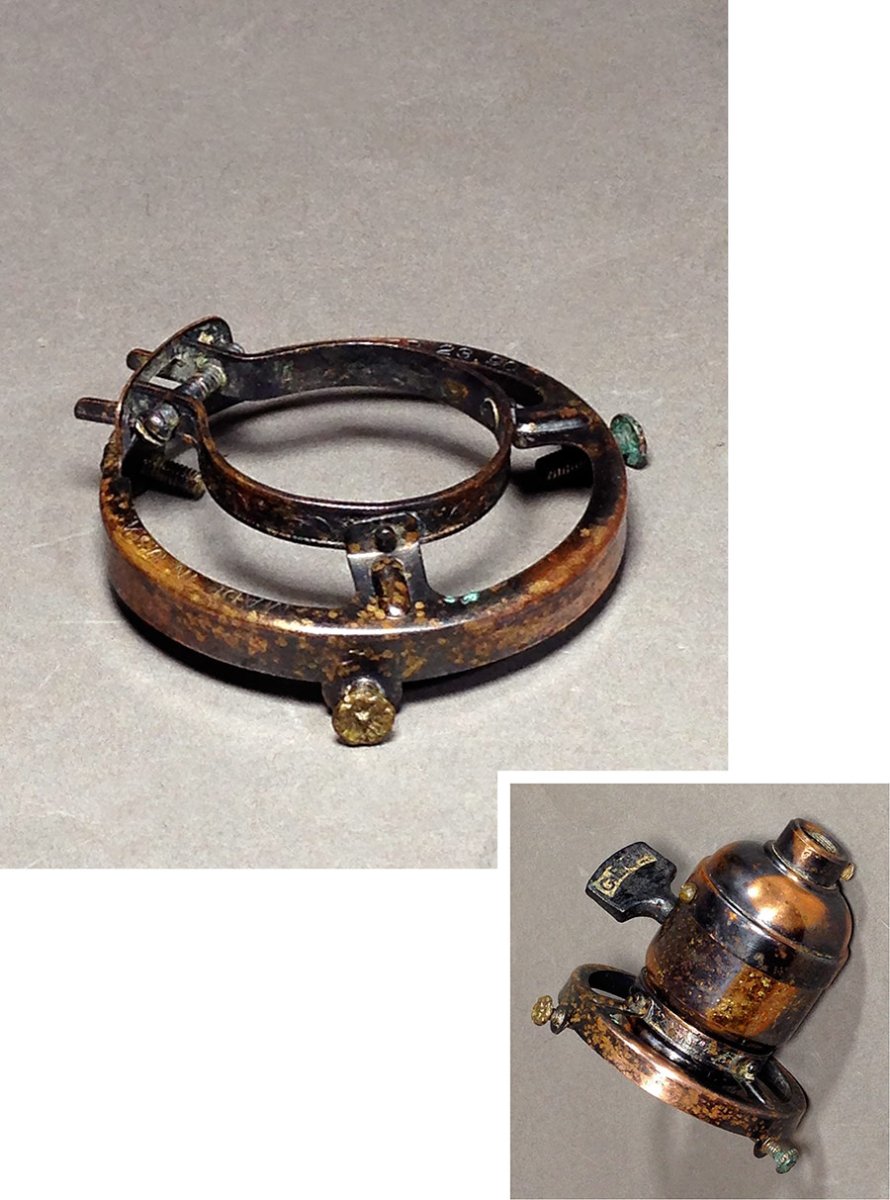 画像1: Pat.1890 Brass Shade fitters light fixture parts (1)
