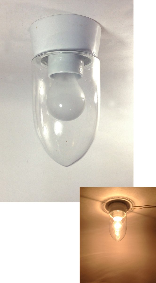 画像1: 1930-40's Art Deco【Glass＆Porcelain】Ceiling Light (1)