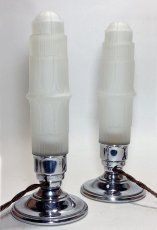 画像5:  1930-40's Art Deco "Frosted Glass" Table Lamp【PAIR】 (5)