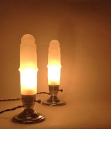 画像2:  1930-40's Art Deco "Frosted Glass" Table Lamp【PAIR】 (2)