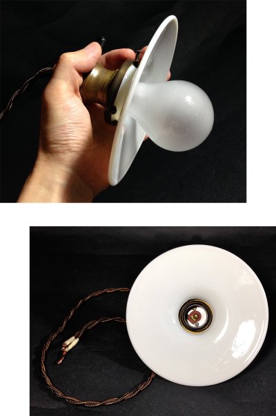 画像2: 1920-40's "MINI" Milk Glass Pendant Lamp