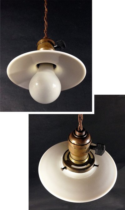 画像1: 1920-40's "MINI" Milk Glass Pendant Lamp