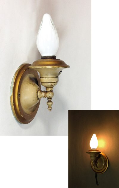 画像1: 1920-30's "Shabby" Candle Lamp