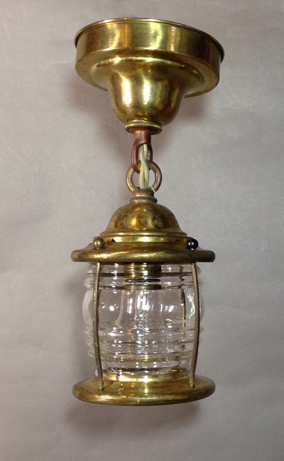 画像1: 1930's "Lantern" Brass Porch Lamp 