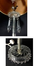 画像5: 1940's "GLASS" Table Lamp w/Cut Glass Hanging Prisms (5)