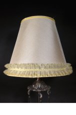 画像4: 1940's "GLASS" Table Lamp w/Cut Glass Hanging Prisms (4)