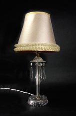 画像2: 1940's "GLASS" Table Lamp w/Cut Glass Hanging Prisms (2)