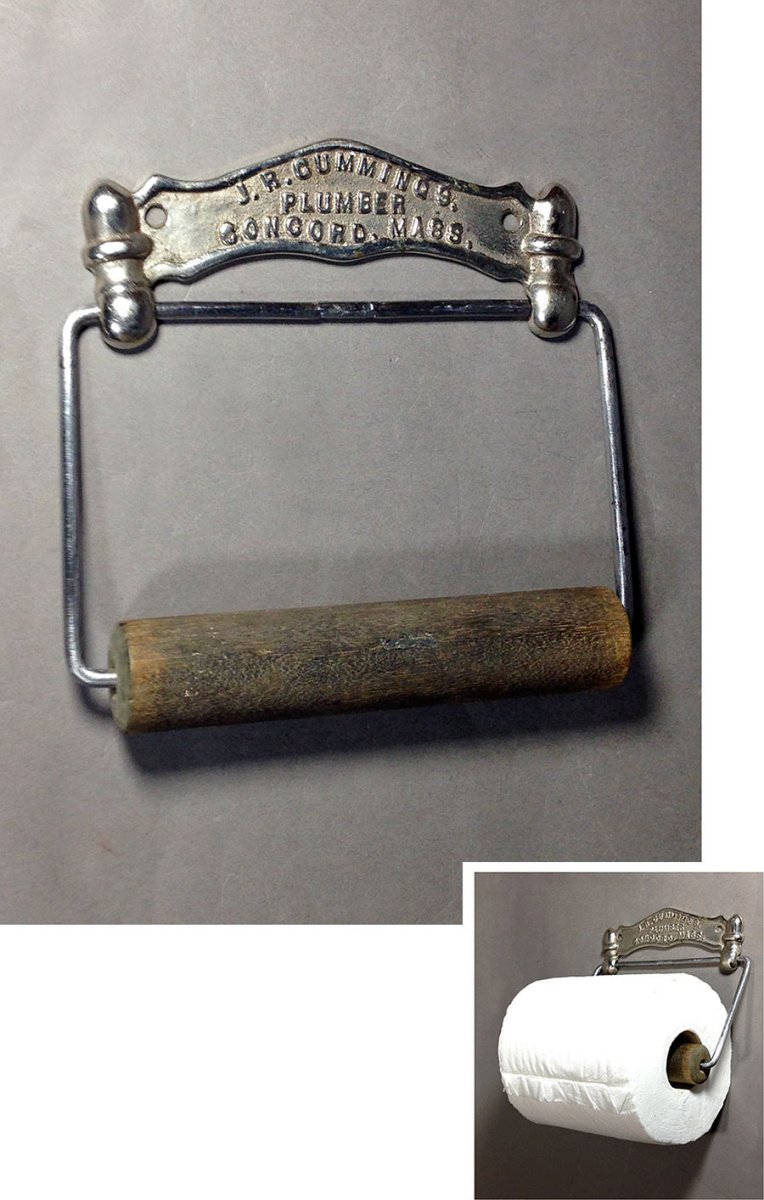 画像1: 1900's "Good Mfg Co. N.Y." Cast Brass Toilet Paper Holder (1)