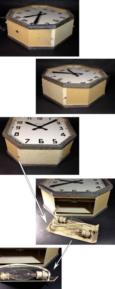 画像2: 1940's "Double-Face＆Light" BRILLIE French Art Déco Clock【大きいです】 