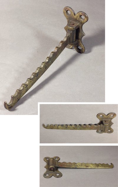 画像2: 1900's Heavy Solid Brass Wall Clothes Hanger