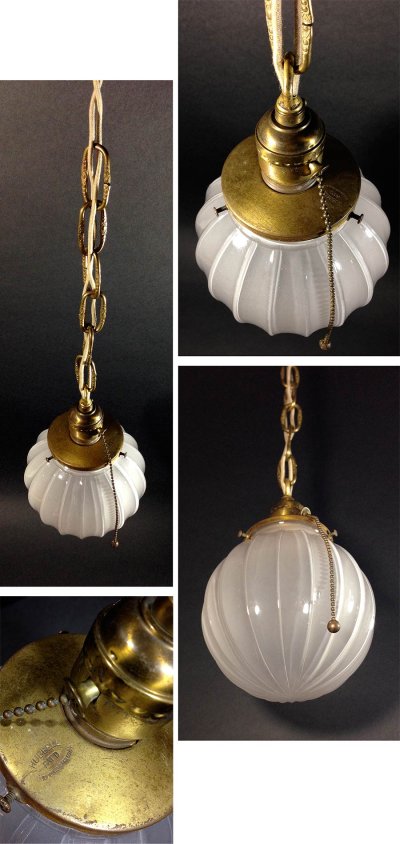 画像2: 1910-20's "Globe" Chain Pendant Lamp