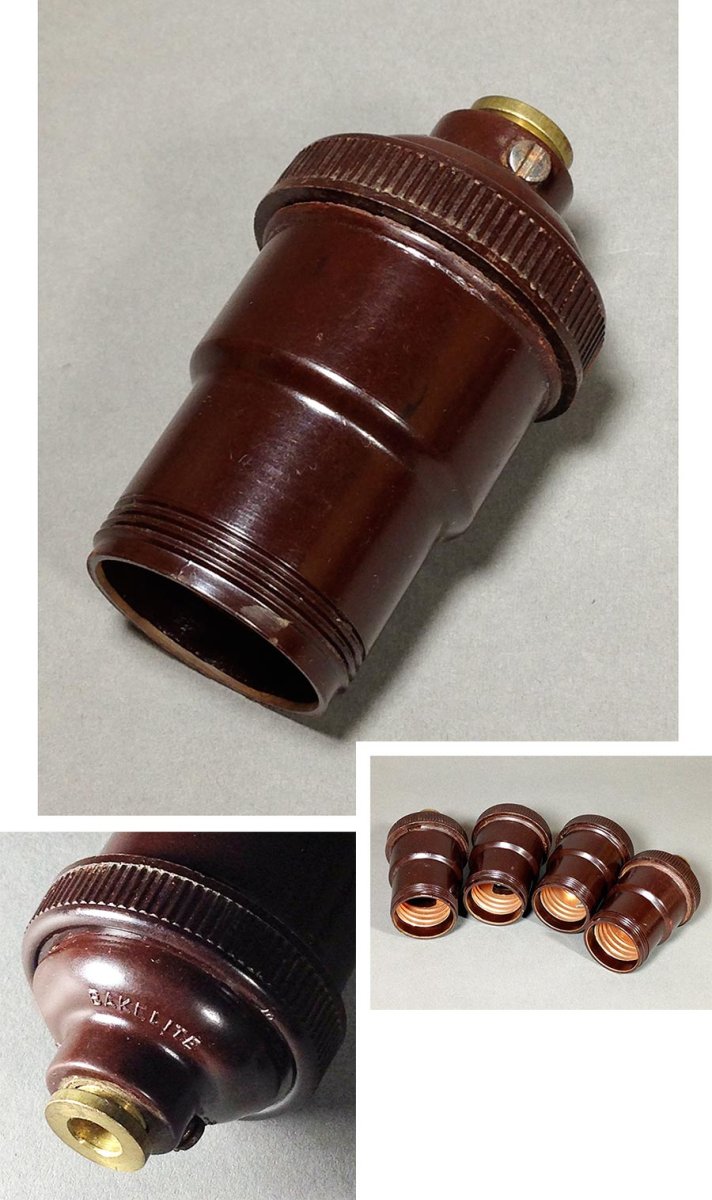 画像1: 1940-50's "Keyless" Dead Stock Bakelite Lamp Socket -＊ラスト1個＊- (1)