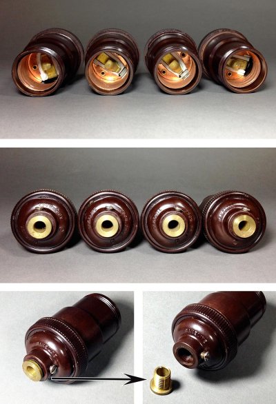 画像2: 1940-50's "Keyless" Dead Stock Bakelite Lamp Socket -＊ラスト1個＊-