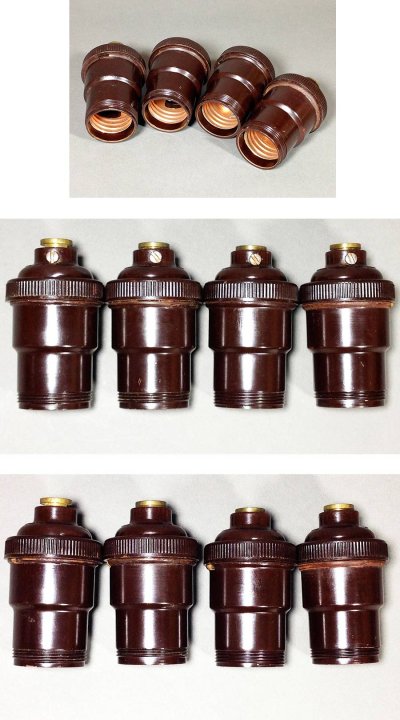 画像1: 1940-50's "Keyless" Dead Stock Bakelite Lamp Socket -＊ラスト1個＊-