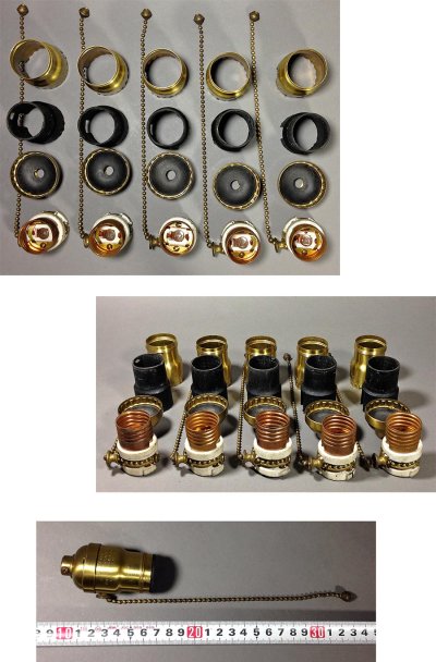 画像3: PAT.1907  "Pull-chain" Dead Stock Brass Lamp Socket【のこり1個です】