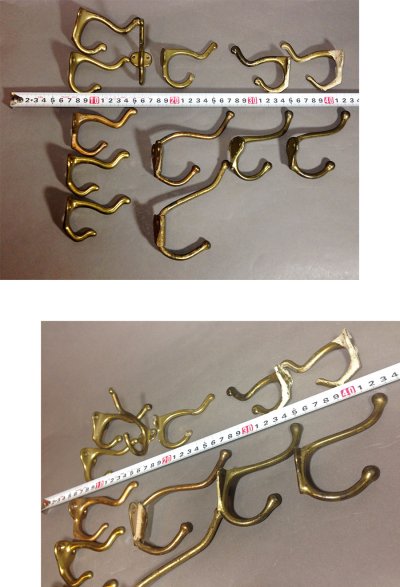 画像3:  Early-1900's Cast Iron "Hat＆Jacket" Hooks【13本set】 