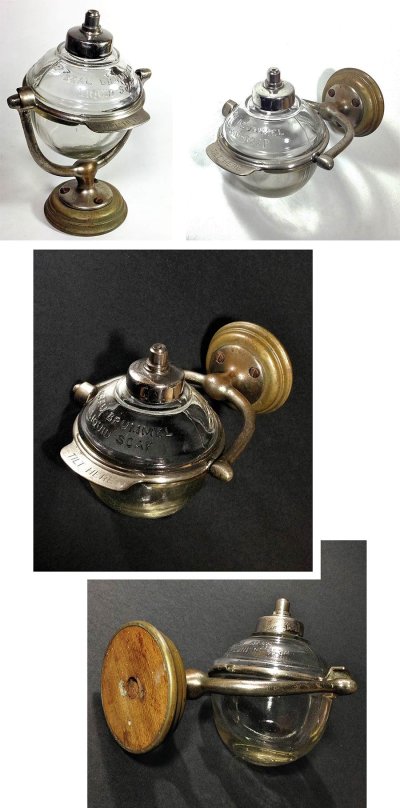 画像1: 1900's "N.Y." Glass Liquid Soap Dispenser