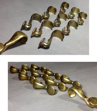 画像1: Early-1900's Picture Rail Moulding Hooks【10個set】