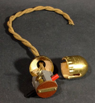 画像2: 1930's Brass Pendant Light Switch