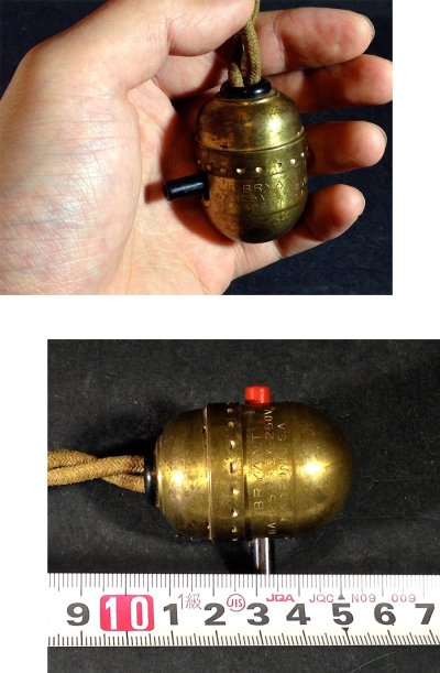 画像3: 1930's Brass Pendant Light Switch
