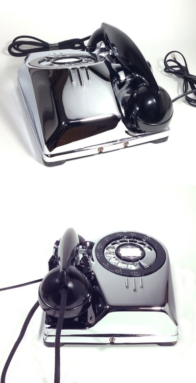 画像1: - 実働品 - 1940's U.S.ARMY "2-Way" Chromed Telephone【BLACK × SILVER】