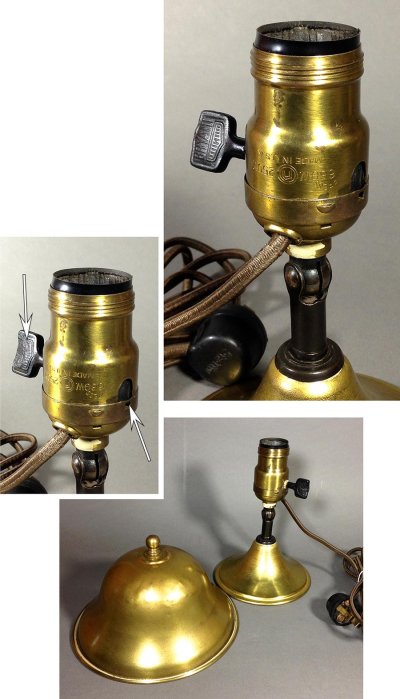 画像3: 1910-20's 【Desk / Wall】 Brass 2-Way Lamp