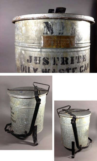 画像2: 1930-40's "JUSTRITE" Oily Waste Can