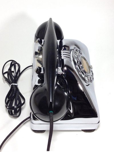 画像1: - 実働品 - 1940-early 1950's U.S.ARMY Chromed Telephone　【BLACK × SILVER】