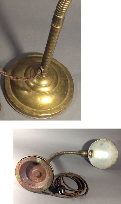 画像3: 1920-30's "Flexible" Brass Desk Lamp