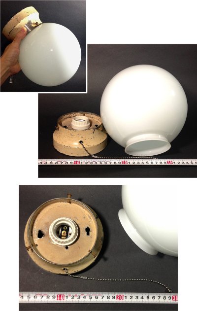 画像3:  1930-50's "Milk Glass" Ceiling Light 