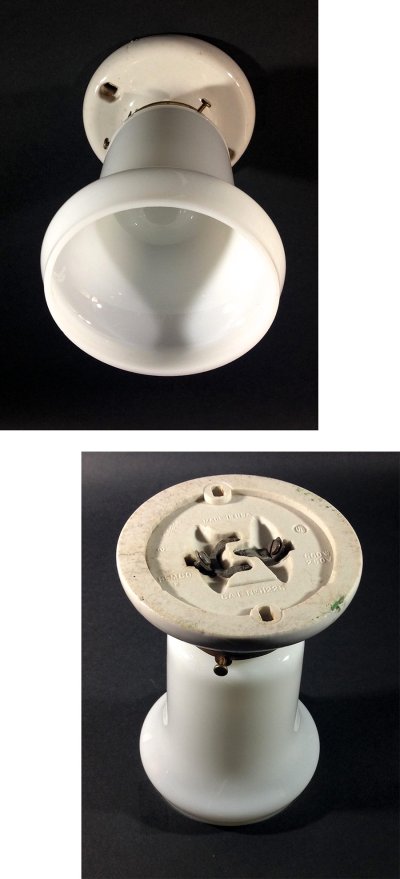 画像2:  1920-40's "Milk Glass" Ceiling Spot Light 