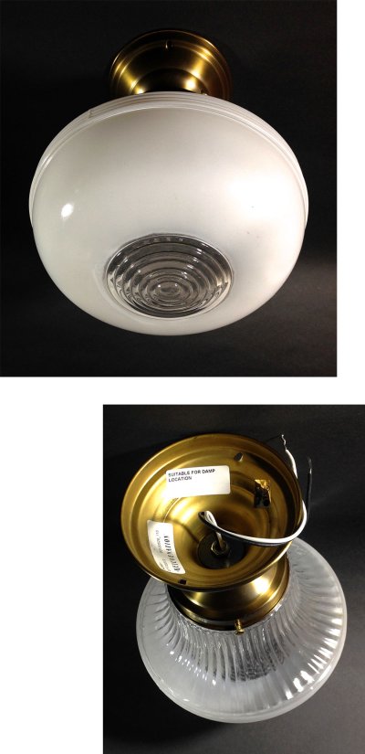 画像2: "2-TONE Glass" School House Ceiling Light 