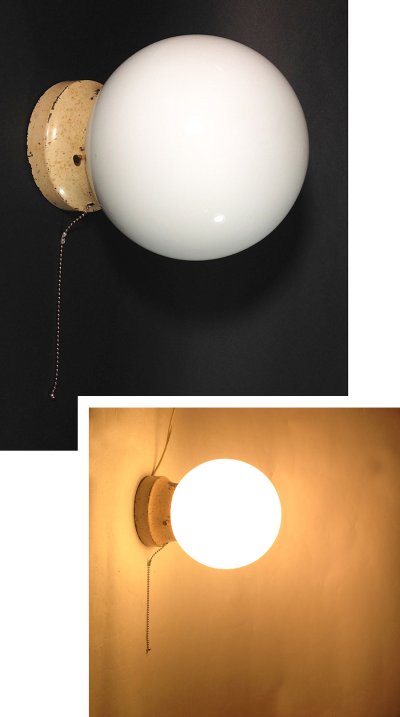 画像2:  1930-50's "Milk Glass" Ceiling Light 