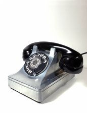 画像3: 1930-40's "Western Electric" Art-Deco Telephone　【BLACK × SILVER】 (3)
