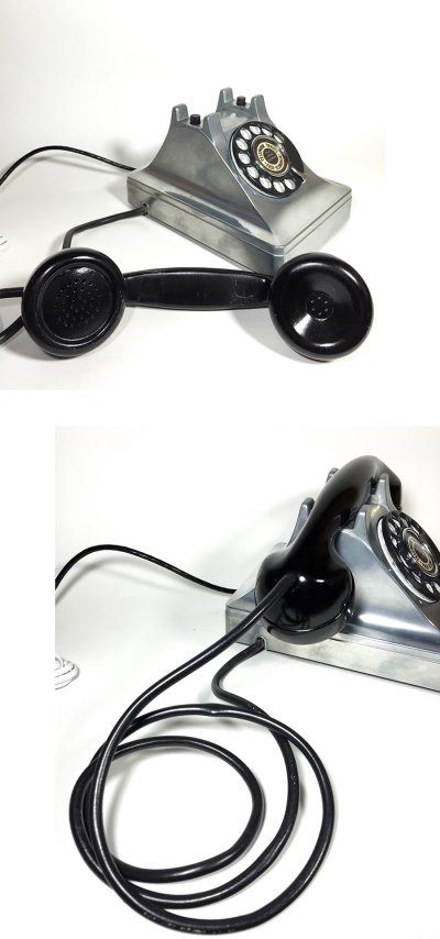 画像2: 1930-40's "Western Electric" Art-Deco Telephone　【BLACK × SILVER】