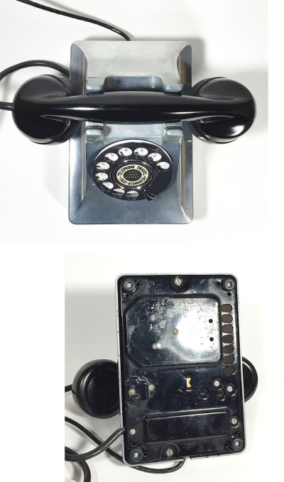 画像1: 1930-40's "Western Electric" Art-Deco Telephone　【BLACK × SILVER】