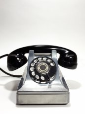 画像2: 1930-40's "Western Electric" Art-Deco Telephone　【BLACK × SILVER】 (2)