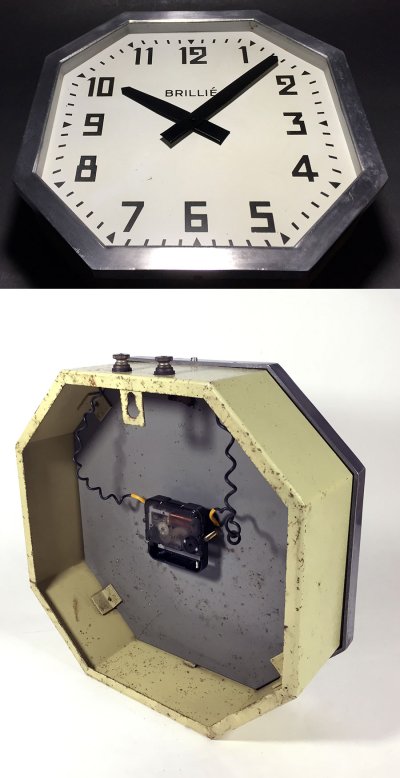 画像1: 1940's French "BRILLIE" Octagon Wall Clock