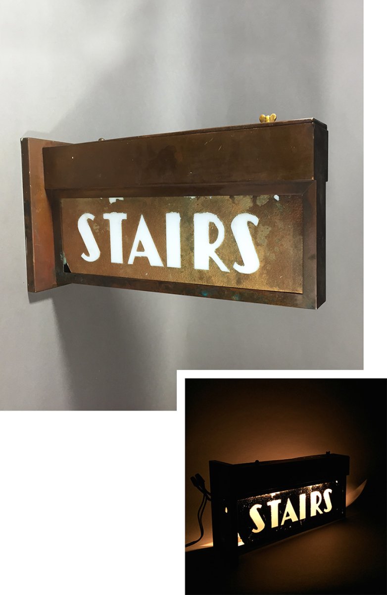 画像1: 1930's Art Deco "STAIRS" Light Sign (1)