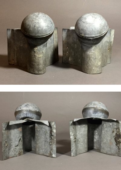 画像1: 1920-40's "Roof Crest" Galvanized Steel End Cap Balls