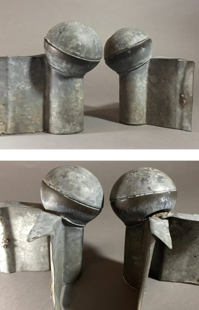 画像2: 1920-40's "Roof Crest" Galvanized Steel End Cap Balls