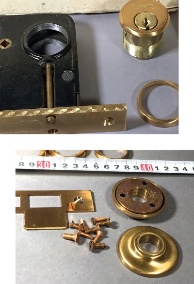 画像2: 1910-30's【Russwin】Cylinder Locking Mortise w/ Rosettes and Keys