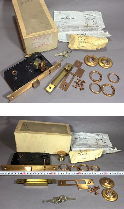 画像1: 1910-30's【Russwin】Cylinder Locking Mortise w/ Rosettes and Keys